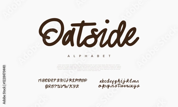 Obraz Outside font Calligraphy Logotype Script Brush Font Type Font lettering handwritten