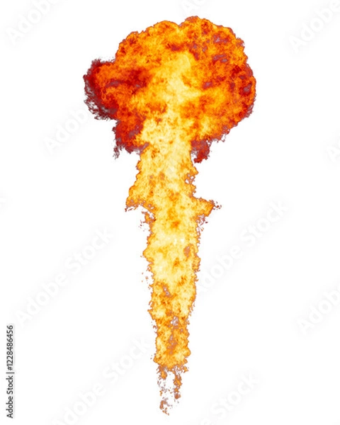Obraz Bright flame element, fire goes from flamethrower