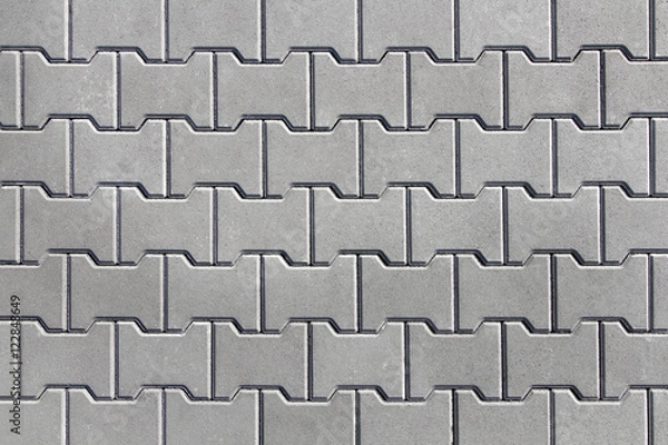 Obraz Urban street covered with gray concrete elements