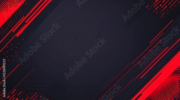 Fototapeta Abstract Red and Black Diagonal Lines Background Design