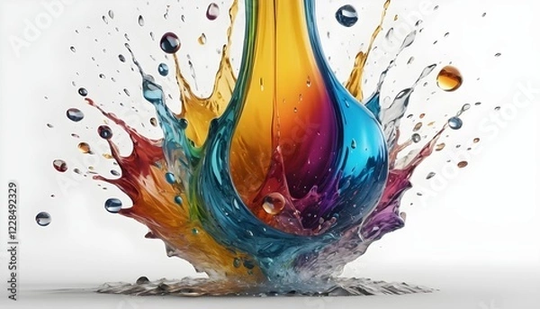 Obraz Fresh water splash isolated background