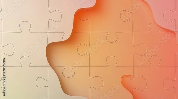 Fototapeta Abstract Puzzle Background with Soft Shapes and Gradient Colors