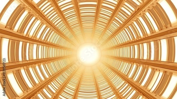 Fototapeta Golden Arched Tunnel Leading Towards Light