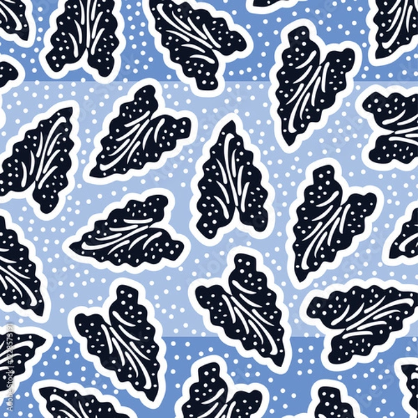 Obraz indonesian batik. indonesian batik pattern vector. Batik Indonesian: is a technique of wax-resist dyeing applied to whole cloth, or cloth made using this technique originated from Indonesia.  