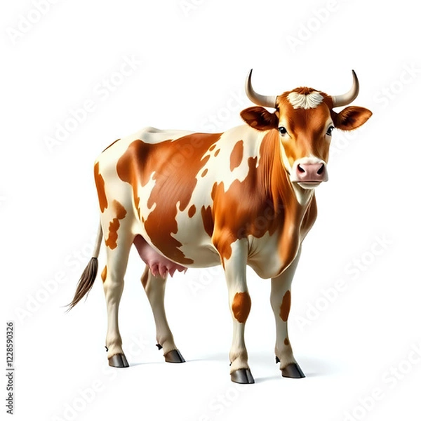 Fototapeta a cow isolated on white background