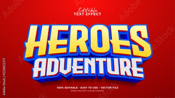 Fototapeta Editable cartoon text effect, superhero text style effect