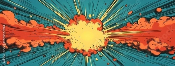 Fototapeta Dynamic Comic Book Explosion: A Visual Representation of Power and Energy