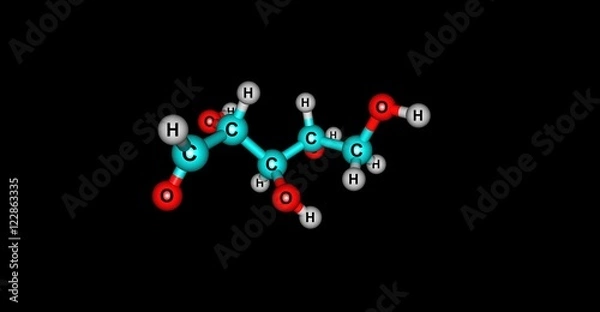 Obraz Ribose molecular structure isolated on black