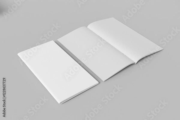 Fototapeta Opened stapled bound booklet mockup
