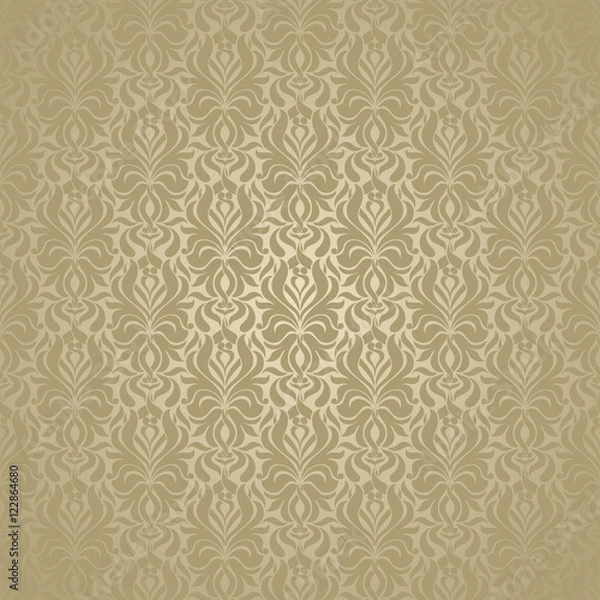 Fototapeta Seamless background of gold color in the style of baroque