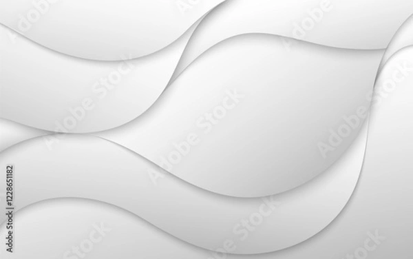 Obraz Abstract background white and light gray wave modern soft luxury texture with clean vector subtle background. white gradient background dynamic wavy light and shadow. Illustration vector 10 eps.