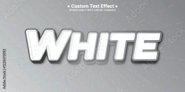 Fototapeta white text effect editable typography font style