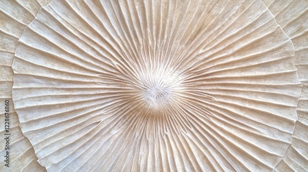 Obraz Mesmerizing Macro Shot of Mushroom Gills in Stunning Radial Pattern