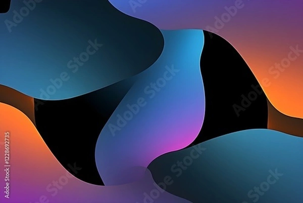 Fototapeta Abstract Color Transition Waves Background Wallpaper