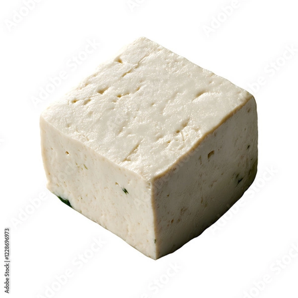 Fototapeta Raw Soybean Tofu Pieces for Healthy Diet, Isolated on Transparent Background