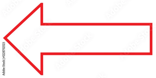 Fototapeta Long arrow icon Vector. Long arrow pointing Right and left . Black and Red arrow icon. Long arrow isolated on white background.