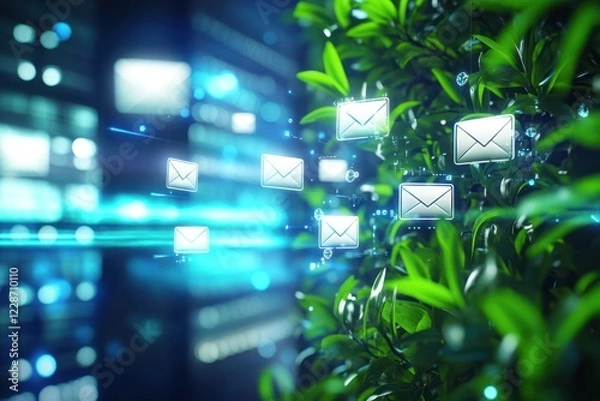 Fototapeta Green tech email server data security