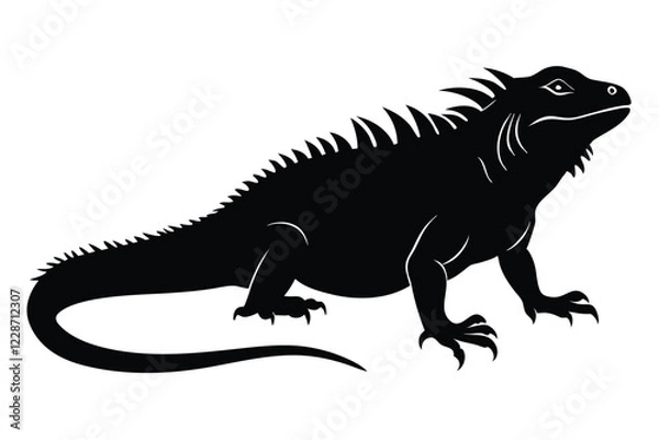 Obraz iguana silhouette vector art and illustration