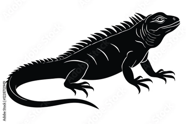 Obraz iguana silhouette vector art and illustration