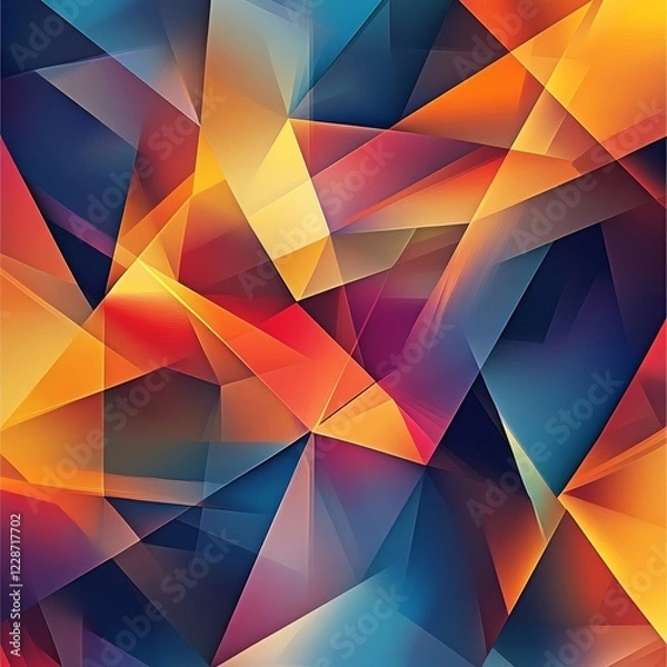 Fototapeta Vector art of overlapping polygons creating a dynamic layout., Generative AI