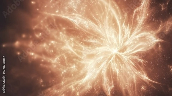 Fototapeta Glowing Celestial Flower Abstract Art Design