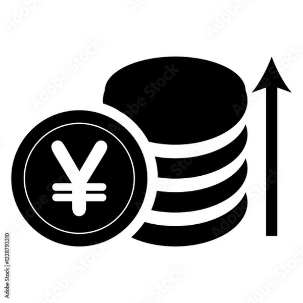 Fototapeta  Japanese Yen or Chinese Yuan Financial Growth Icon