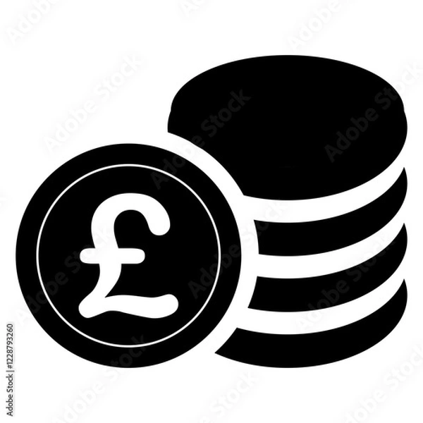 Fototapeta British Pound Currency Stack Icon
