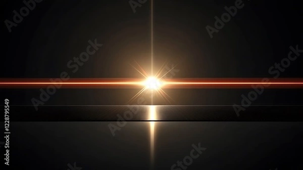 Obraz Bright Starburst Over Dark Horizontal Line