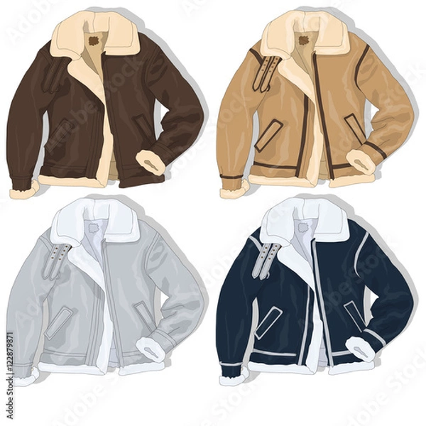 Obraz Pilot jacket. Bomber. Vector.