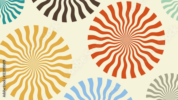 Fototapeta Retro twisted circle Aesthetic background with perfect for visuals as wallpaper or background design