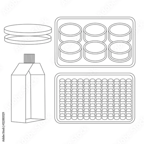 Obraz flask and plates for cell cultivating