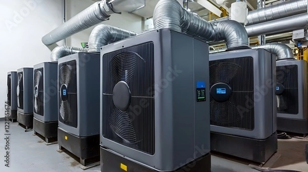 Obraz Industrial heating system, facility room, energy efficiency