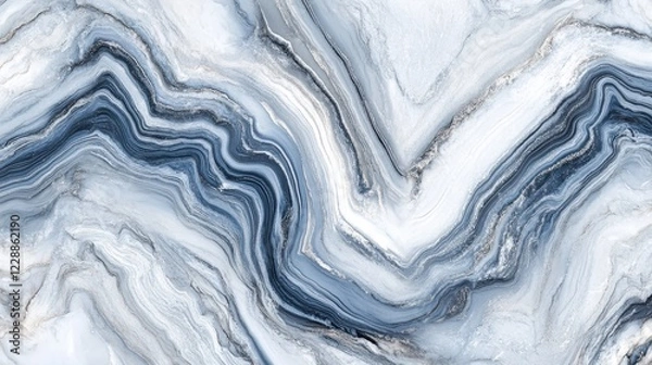 Obraz Abstract Blue and White Marble Texture