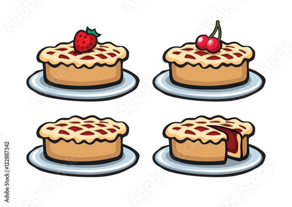 Fototapeta Pie set illustrations
