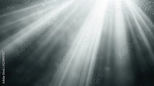 Fototapeta Glowing Light Effects: Set of white glowing lights effects isolated on transparent background, sun flash with rays and spotlight, star burst with sparkles,