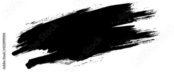 Fototapeta Vector black ink brush strokes background painted by brush design elements