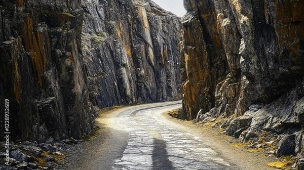 Obraz Winding road through a dramatic, rocky gorge. (1)
