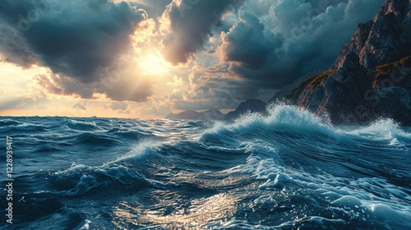 Fototapeta storm over the ocean