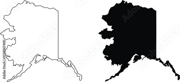 Obraz Alaska state map icon design on white background