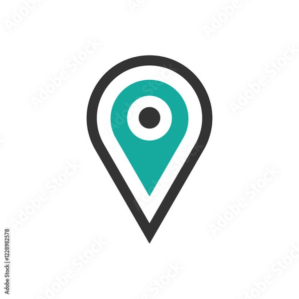 Fototapeta Location marker icon, Map pointer symbol, GPS pin icon