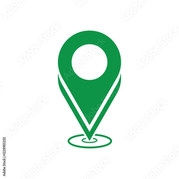 Fototapeta Map pointer with pin icon, Location marker pointer symbol, GPS icon vector illustration