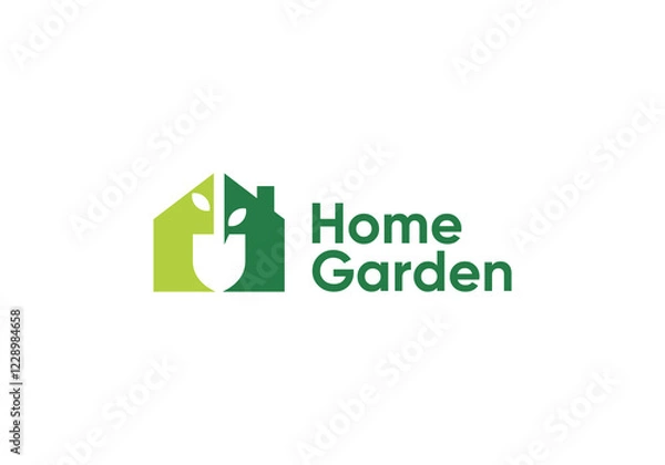 Fototapeta abstract tree with home logo design vector concept