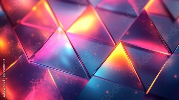 Obraz Abstract composition glowing with neon hues against a dynamic light background, featuring an innovative and modern appearance