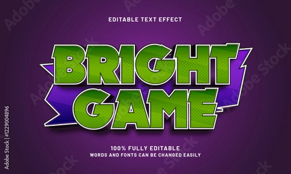 Fototapeta bright game editable text effects with a game and play theme