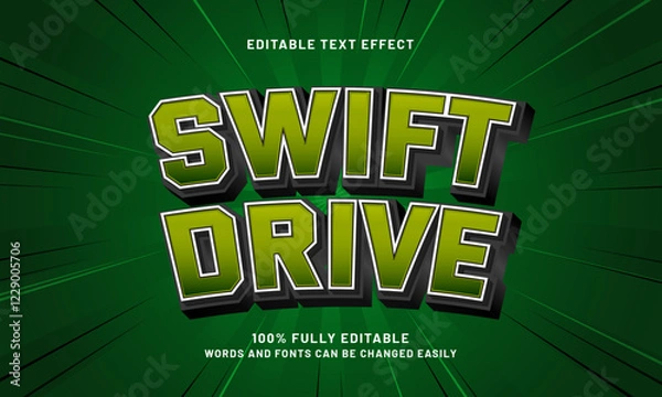 Fototapeta swift drive editable text effects with a speed and flash theme