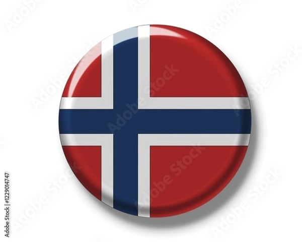 Fototapeta Button badge, flag of Norway