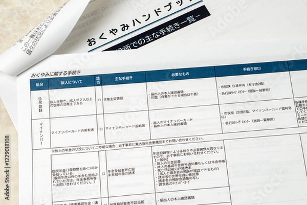 Obraz おくやみハンドブック　遺族の為の手続きガイドブック