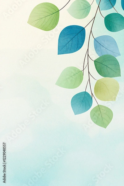 Fototapeta  abstract leaf vine pattern watercolor texture
