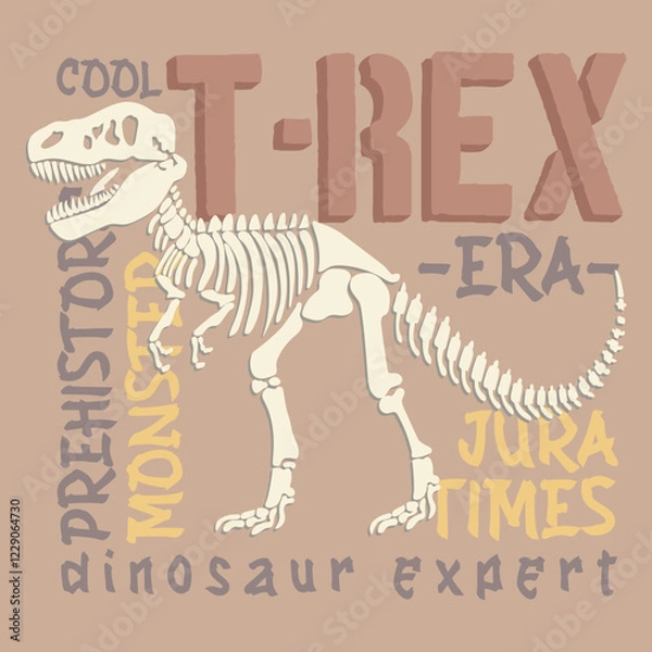 Obraz t rex skeleton vector illustration