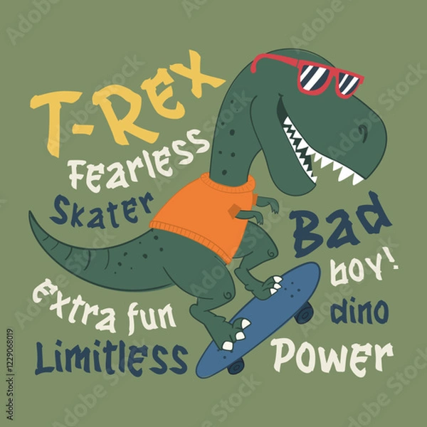 Obraz cartoon dinosaur vector illustration